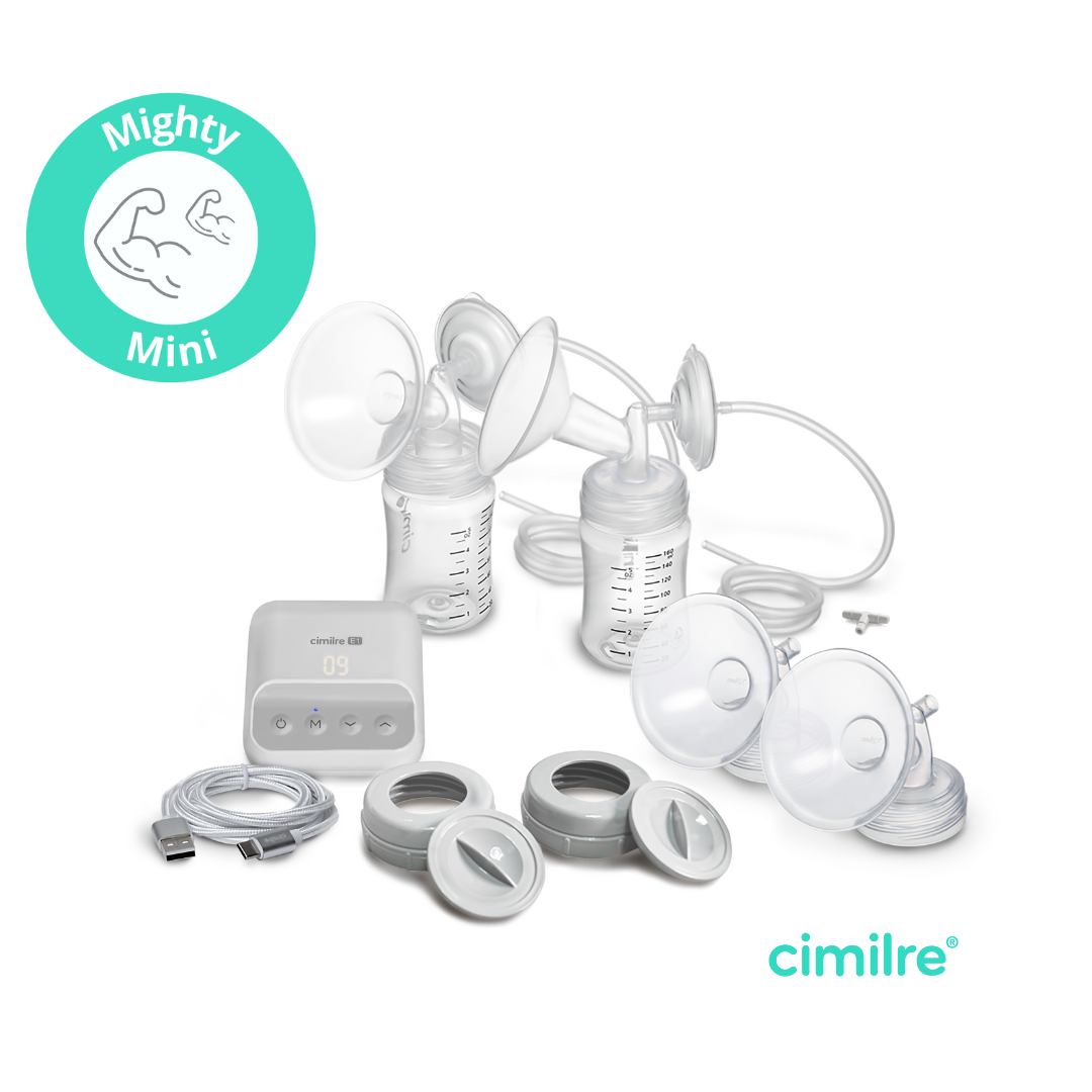 cimilre e1 breast pump kit with mighty mini badge