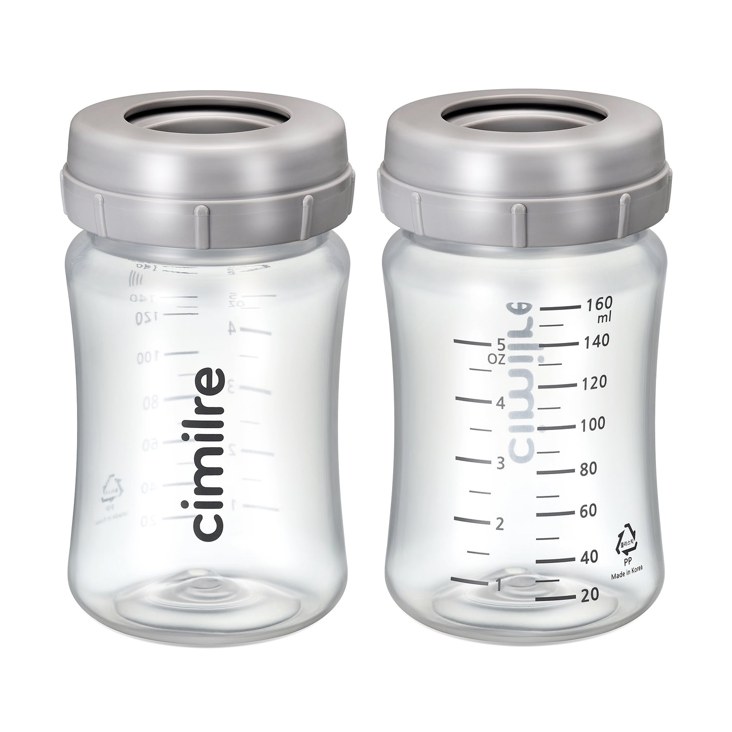Cimilre storage bottle set on white background