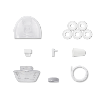 What parts are included with the Cimilre hands free collection cups